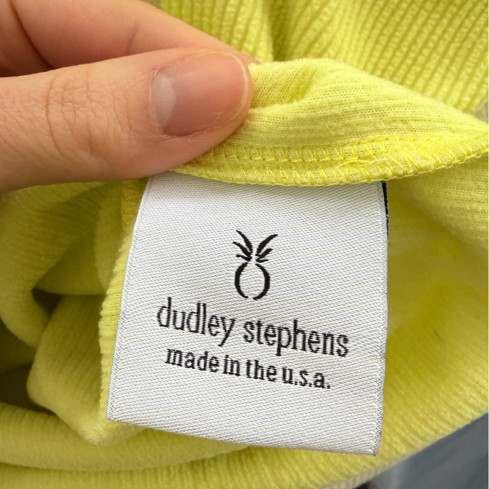Dudley Stephens Bright Yellow Somerset Sweatshirt in Ribbed Fleece - Picture 4 of 4